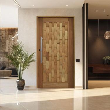 Imagem de Porta Pivotante Couro em Pé Batente 14 Puxador Barra Chata 60 CM 110 X 210 Direito Rodam