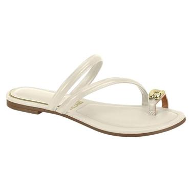 Imagem de Vizzano, SANDÁLIA RASTEIRINHA FEMININA VIZZANO 6528.104 DETALHE DOURADO Cor:Branco;Tamanho:36