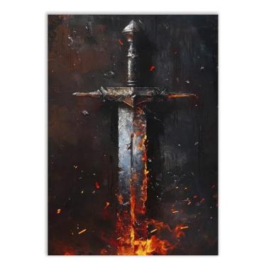 Imagem de Placa Decorativa Espada Excalibur Rei Arthur Mitologia Decoração Quarto Sala