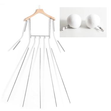 Imagem de Cabides de exibição de roupas em forma de corpo de metal com braços de cintura ajustáveis, suporte para boutique de varejo, tronco de manequim feminino para mostra de fotografia, A09 (tinta