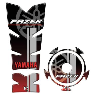 Imagem de Kit Protetor Tanque E Bocal Adesivo Moto Yamaha Fz15 Ano 2022/2023 Vermelho