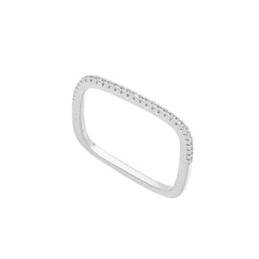 Imagem de Anel Aparador Quadrado Banhado Ouro18k ou legítima Prata925 Com Garant