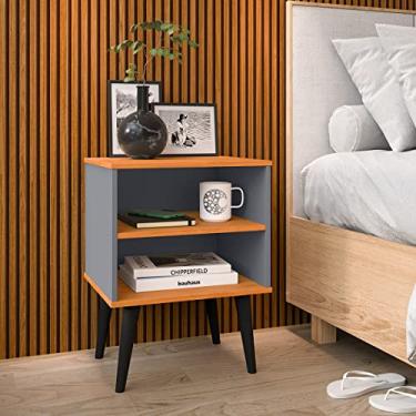 Imagem de Mesas De Cabeceira RPM Com Nicho Retrô Quarto Cama - Loja Inova BR (Cinza/Cinam.)