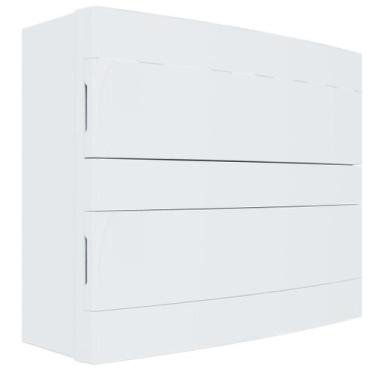 Imagem de Caixa de Distribuição Sobrepor PVC 24 Disjuntores DIN Branca - DDG Plá