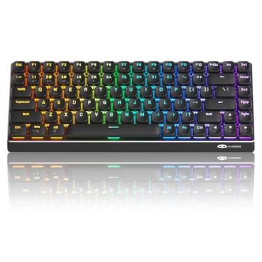 Imagem de Camiysn Teclado Mecânico Sem Fio Rgb Moon84 Modo Triplo 2,4 Ghz/Bt/Usb-C Com Preto Para Computador/Desktop/Pc/Laptop/Surface/Smart Tv E Windows 10/8/7 (Interruptores Marrons)