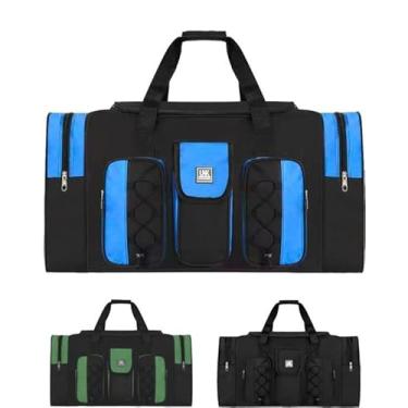 Imagem de Mala de Viagem Espaçosa, 70 Litros, Alças Reforçadas, Tamanho Médio (Preto Com Verde)