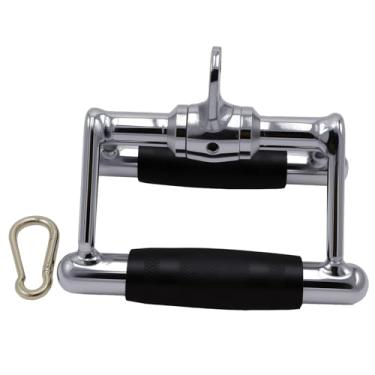 Imagem de Barra de puxar para baixo, barra de pressão giratória, corda de tríceps, cabo de cabo de linha dupla D para treino de peso, acessórios de máquina de cabo com alças de borracha