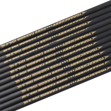 Imagem de TOPARCHERY Eixo de flecha de carbono puro tubo de flecha de 83 cm para flechas de caça DIY arco recurvo composto arco 12 peças (lombada: 400)