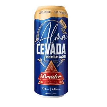 Imagem de Cerveja Puro Malte Premium Alma Cevada Bruder 473ml, Caixa com 12 Unidades, 0% Açúcar, 0% Carboidrato, Baixa Caloria, Lager Refrescante, Sabor Equilibrado, Ideal para Dieta Low Carb