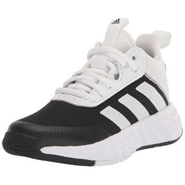 Imagem de adidas Tênis de basquete unissex-infantil Originals Flex, Preto/branco/preto, 4 Big Kid
