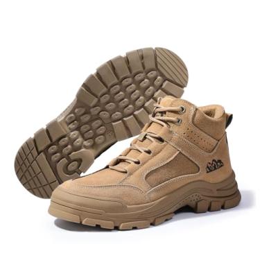 Imagem de HLUCHY Botas Com Biqueira De Aço Para Homens, Calçados Indestrutíveis, Respiráveis, Cano Alto, Leves, Segurança, Antiderrapantes, Trabalho, Indústria E Construção