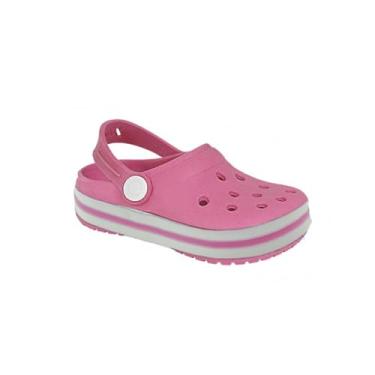 Imagem de Sandália Infantil Confortavel Estilo Clog com Tira Traseira Ajustável Sola Listrada Branca e Preta (Pink, BR, Criança de 4 a 8 anos, Faixa Numérico, M, 23, 24)