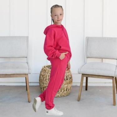 Imagem de Roupa de Frio Infantil Juvenil Unissex  Conjunto Moletom Flanelado Que