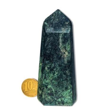 Imagem de 01 Ponta Malaquita Pedra Natural 9 a 10cm Média 190g Tipo B - Cristais