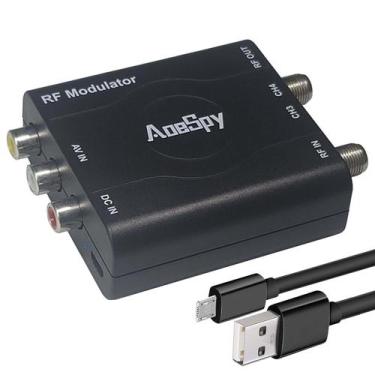 Imagem de Modulador coaxial RF, conversor VHF, adaptador CVBS, tipo RCA para F -