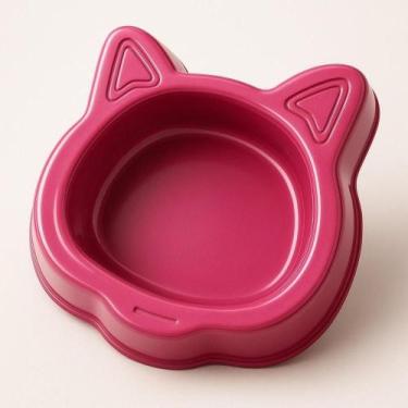 Imagem de Tigela Comedouro Bebedouro Pet Gato Carinha de Gato FaceCat 130ml Raso
