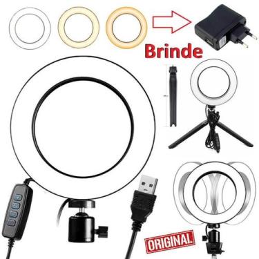 Imagem de Iluminador De Led Luz Ring Light Flash Usb Portátil Youtuber Misto 350