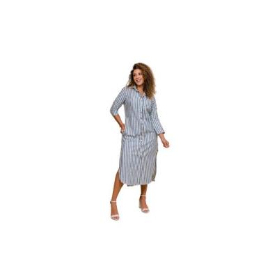 Imagem de Vestido Chemise Feminino Camisão Chamise Manga Longa - Wesley Confecçõ