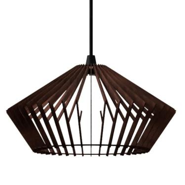 Imagem de Luminária Teto Tipo Pendente Dejavu Mdf Completa - Marrom