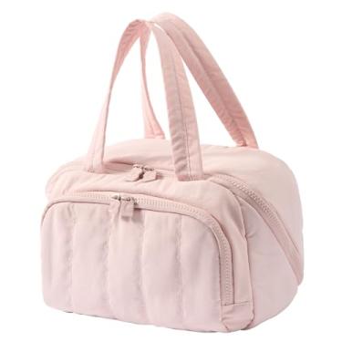 Imagem de Dr.Cheese Bolsa de maquiagem, bolsa de cosméticos de grande capacidade para mulheres, bolsa de higiene pessoal portátil, bolsa de maquiagem de viagem com compartimentos de TPU para acessórios, itens