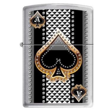 Imagem de Isqueiro Zippo Ace of Spades cromado escovado 7951