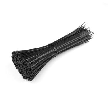 Imagem de Abraçadeira de nylon com fivela de plástico, fivela antirroubo forte, corda de amarração com autoaperto e travamento automático, cinto preto, 3x200 (preto), 500 peças