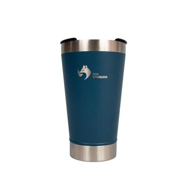 Imagem de Copo Térmico Fox Stainless Quente e Frio com Tampa 473ml Azul