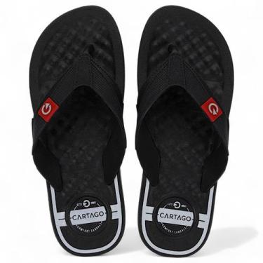 Imagem de Chinelo Cartago Masculino Arizona Massageador Casual Macio, Preto, 39