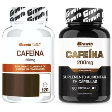 Imagem de Cafeina Pura 200mg 120 Caps + Cafeina 200mg 60 Caps Growth