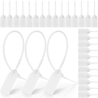 Imagem de Nuanchu 500 peças de vedação de plástico para extintores de incêndio, etiquetas de segurança em branco descartáveis, sinalização autotravante, reboque e caminhão, comprimento de 250 mm (branco)