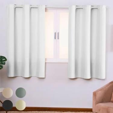 Imagem de Cortina para Sala Curta Janelas Tecido Oxford 260x140 branco – Perfeita para janelas pequenas com charme