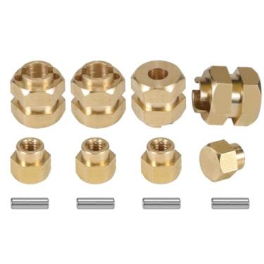 Imagem de 4Pcs Brass TRX4M Hub Extenders 7MM Wheel Hex Adapter for RC Crawler TRX4-M 1/18 Bronco Defender Chassis Upgrade