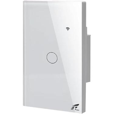 Imagem de Interruptor Inteligente Wi-Fi + RF433, 1 Botão Touch, Compatível com Alexa, Controle por Aplicativo