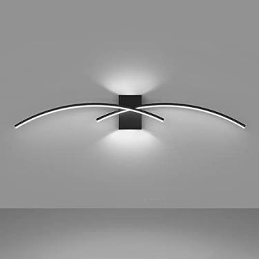 Imagem de Iluminação De Arandela De Parede De Linha Led Lâmpada De Parede Minimalista Arandelas De Parede De Sala De Estar Luzes De Lavagem De Parede Internas Para Decoração De Es, Svart-dimmable