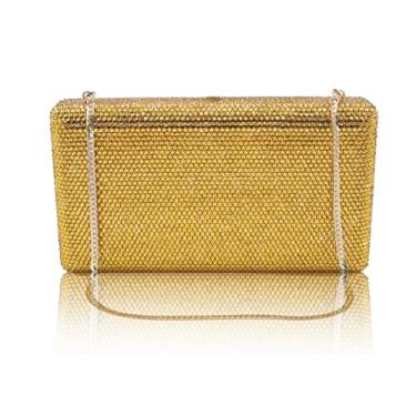 Imagem de Bestenda Bolsa clutch de cristal com bandeira para festa de casamento, animal, strass, bolsa de mão com pedra arco-íris, Dourado
