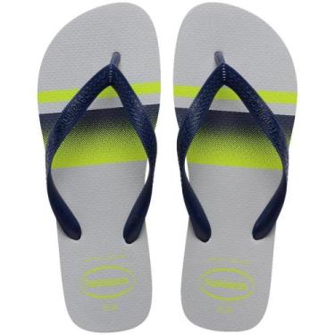 Imagem de Chinelo Havaianas Masculino TOP Basic Tamanho 41/42 CINZA/MARINHO