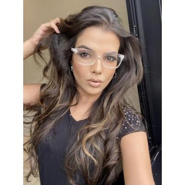 Imagem de Armação Óculos Receituário Grau Feminina Retangular Betina  Óculos Sun