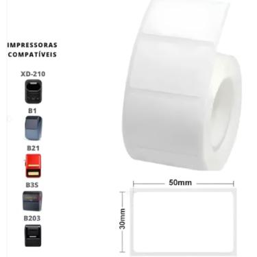 Imagem de 1- ROLO DE ETIQUETA NIIMBOT 50X30 COR: BRANCO - 230 ETIQUETAS PARA IMPRESSORAS B1/B21/B3S/B203