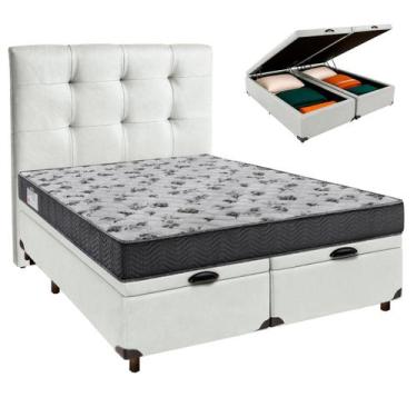 Imagem de Cama + Bau Blindado e Colchão Ortobom D33 Casal - Iso100 + Cabeceira