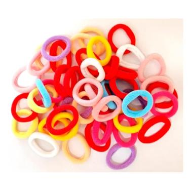 Imagem de 250 peças de laços de cabelo de bebê de algodão para meninas e crianças, faixas de cabelo sem costura para crianças, suportes elásticos para rabo de cavalo (leve e multicolorido)