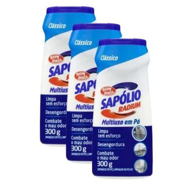 Imagem de kit 3 Sapólio Radium em Pó Multiuso Clássico Bom Bril 300g - SAPOLIO