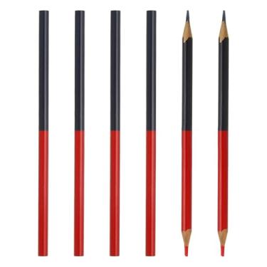 Imagem de PATIKIL Lápis de cor vermelho e azul, pacote com 6 lápis de madeira a granel HB grafite design de ponta dupla para materiais de escritório, engenharia, marcação, escrita, arte, desenho, materiais de