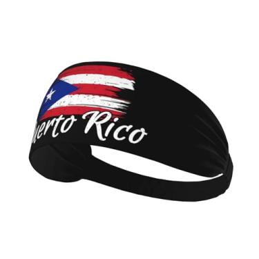 Imagem de Bandanas de corrida com bandeira de Porto Rico para homens e mulheres, faixas esportivas para basquete, tênis, ioga, treino, faixa de cabelo elástica antiderrapante