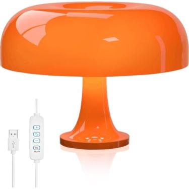 Imagem de 265V 10 * 20CM Luz de Mesa com 1 Modos de Iluminação, Luz para Monitor, Luminária de Mesa Cogumelo, Abajur de LED, Luminária Decorativa, Luminária de Quarto, Laranja