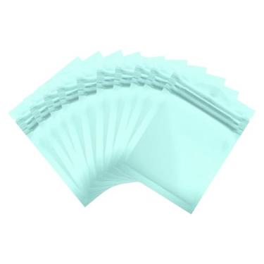 Imagem de PATIKIL Sacos de embalagem resseláveis para pequenas empresas, 100 peças de 5 x 7 cm, à prova de cheiro, fosco, bolsa de alumínio selável com zíper para armazenamento de alimentos, azul claro