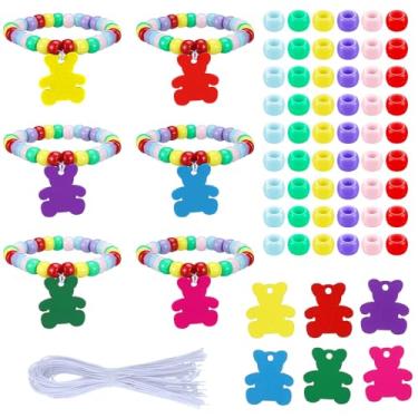 Imagem de Huquary 24 conjuntos de pulseiras com contas de urso, kit de artesanato de contas faça você mesmo, presentes para fazer pulseiras DIY para fazer joias, lembrancinhas de festa de aniversário de