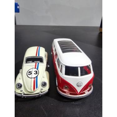 Imagem de Kit Fusc Kombi Miniatura Colecionável Brinquedo Carrinho Metal À fricção Abre Portas (Edição Especial 53 + Kombi Vermelha)