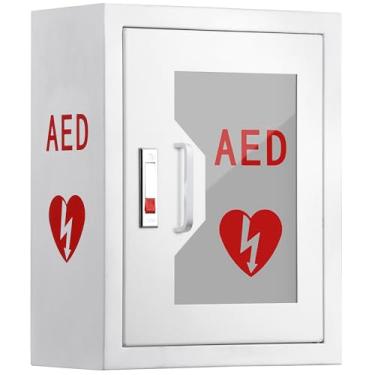 Imagem de Oxphanor Gabinete desfibrilador DEA, armário de remédios para DEA montado na parede com trava serve para vários desfibriladores de DEA 32,5 x 17 x 41 cm
