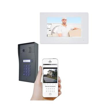 Imagem de GBF Kit de sistema de intercomunicação inteligente de vídeo porteiro e campainha, HD 1080p, teclado inteligente, um monitor sensível ao toque de 7 polegadas (uma estação de porta IP de 3ª geração