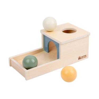 Imagem de Caixa de permanência de objetos Adena Montessori com bandeja e 3 bolas